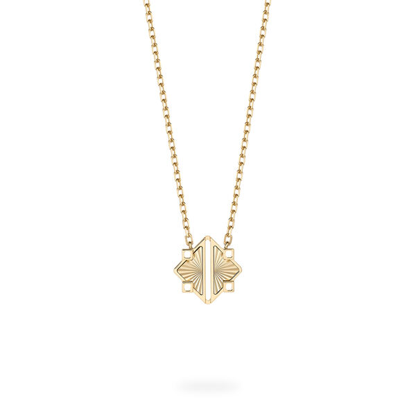 Guilloch&eacute; Yellow Gold Pendant Necklace, Extra-Small